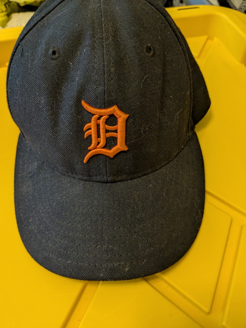 New Era Navy Blue Detroit D Baseball Cap with Orange Logo
